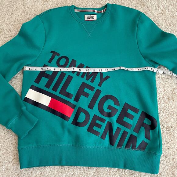 Tommy Hilfiger Denim Reed Green Graphic Logo Men’s Size Medium  Sweatshirt - Picture 7 of 10